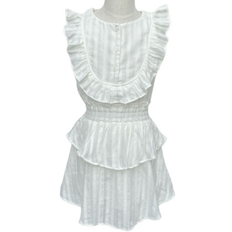 Pleat Collection Jane Dress | White Gold