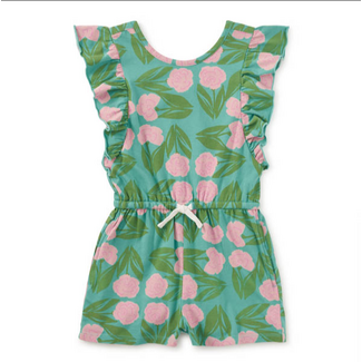Tea Collection Flutter Sleeve Romper | Carnation Floral
