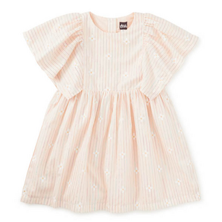 Tea Collection Butterfly Sleeve Twirl Dress | Floral Stripe