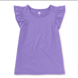Tea Collection Pom-Pom Flutter Top | Paisley Purple