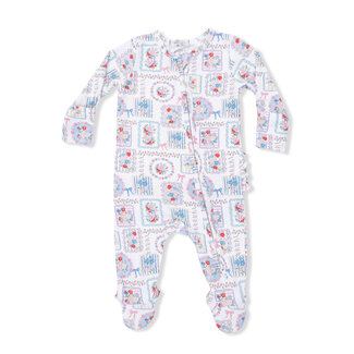 Angel Dear Julep's Floral Patchwork | 2-Way Ruffle Back Zipper Footie