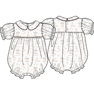 Angel Dear Carousel with Bows | Classic Ruffe Sleeve Babydoll Bubble