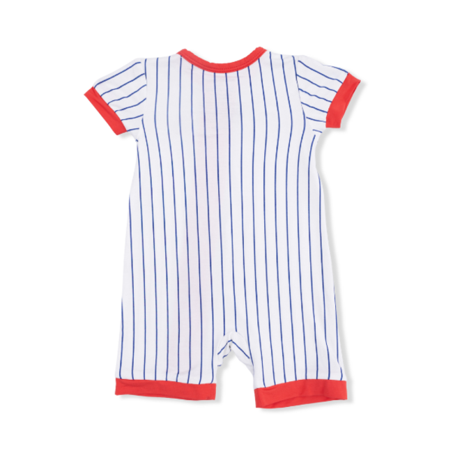 Angel Dear Baseball Stripe | Shortie 2-Way Zipper Romper