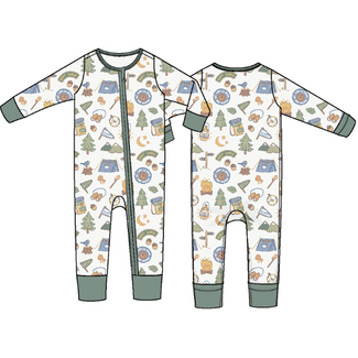 Angel Dear Camping Blue | Convertible Romper