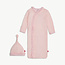 Magnetic Me Pin Dot Pink Ruffle Placket Gown + Hat Set (NB-3M)