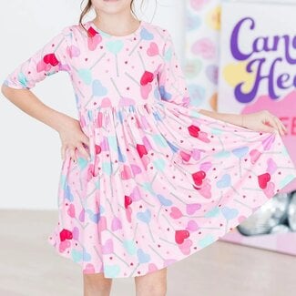 Mila & Rose Sucker for You 3/4 Sleeve Pocket Twirl Dress
