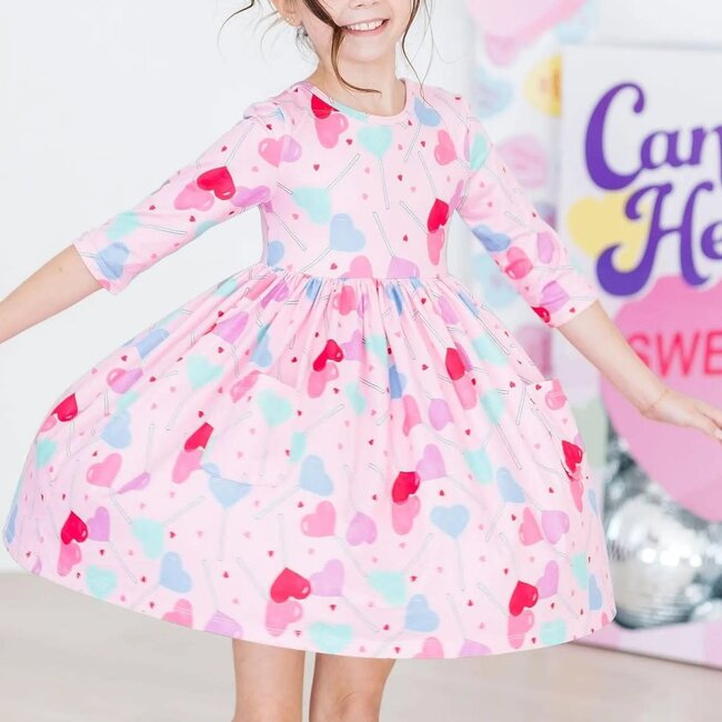 Mila & Rose Sucker for You 3/4 Sleeve Pocket Twirl Dress