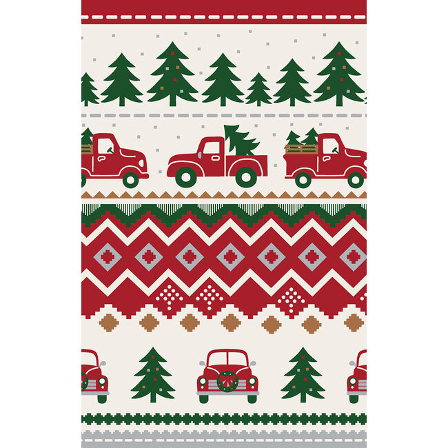 Angel Dear Red Truck Fair Isle - 2 Way Zipper Romper