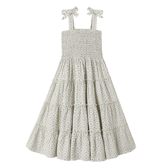 Rylee + Cru TAYLOR DRESS GREEN FLEUR (4-5Y)