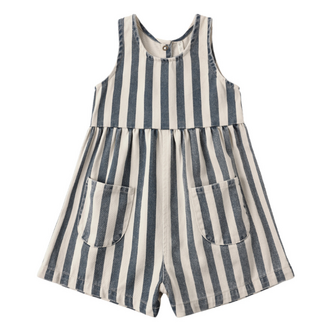 Rylee + Cru DANI ROMPER NAVY STRIPE