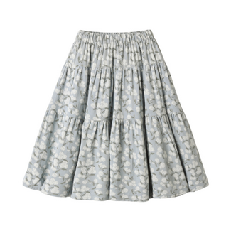 Rylee + Cru TIERED MIDI SKIRT LIGHT BLUE