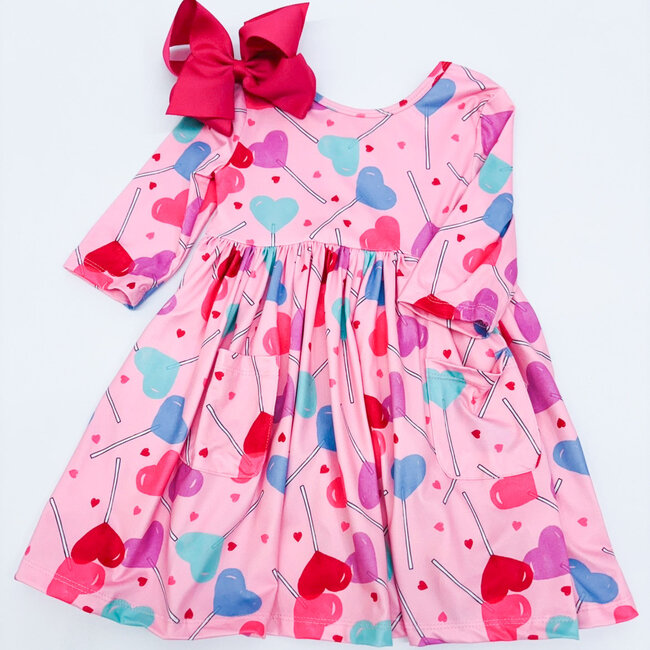 Mila & Rose Sucker for You 3/4 Sleeve Pocket Twirl Dress