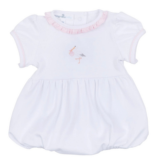 Magnolia Baby Vintage Stork S/S Girl Bubble
