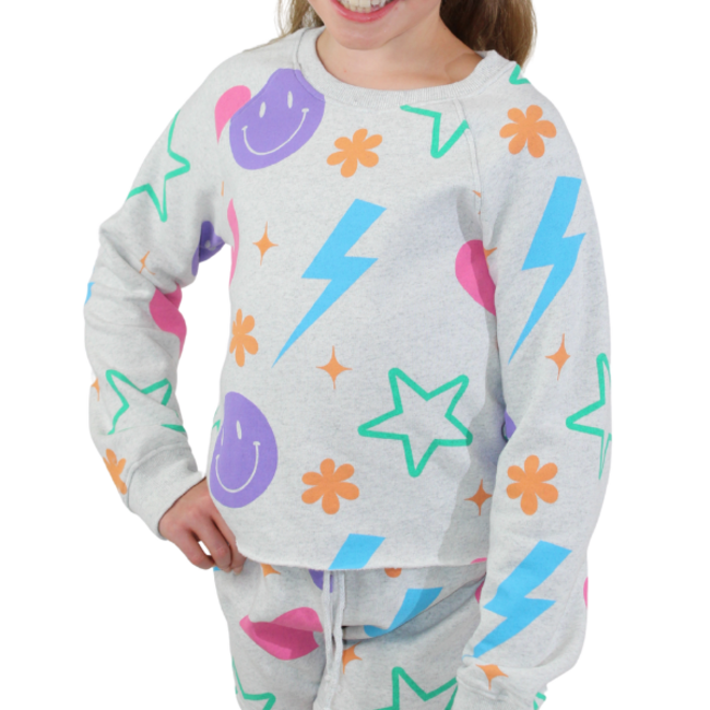 Paper Flower All Over Icons Sweatshirt