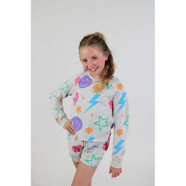 Paper Flower All Over Icons Sweatshirt