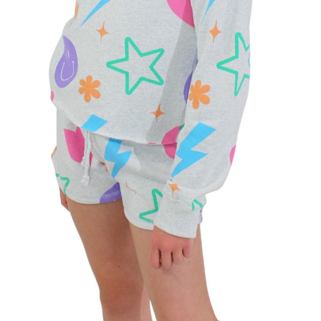 Paper Flower All Over Icons Shorts