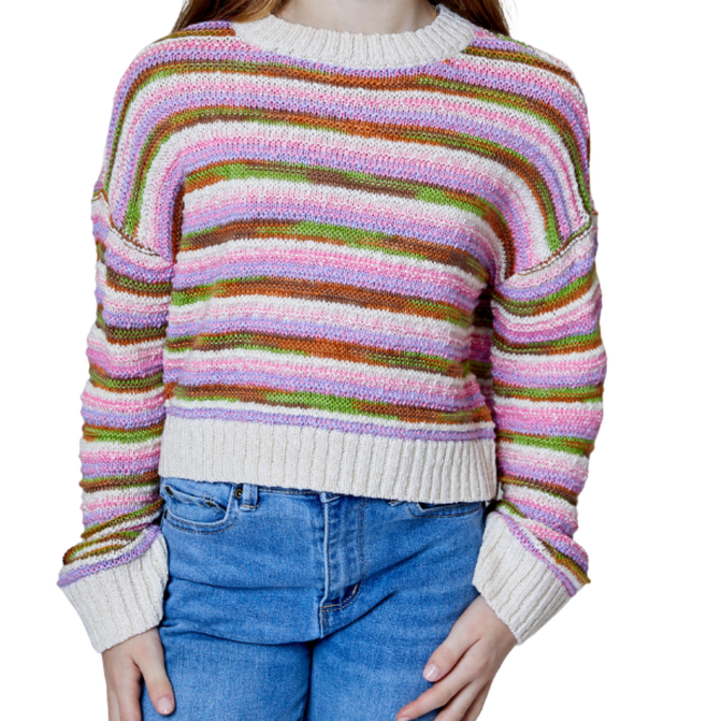 Design History Pink Brown Stripe Sweater