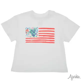 Azarhia Liberty Flowers on White Boxy Tee