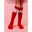 Little Stocking Co. Valentine's Bow Scalloped Knee High Socks