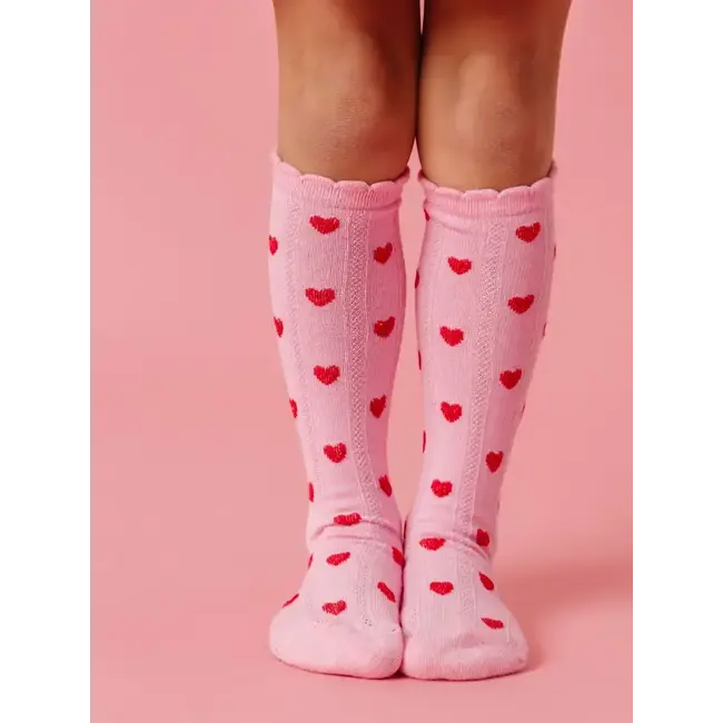 Little Stocking Co. True Love Scalloped Knee High Socks
