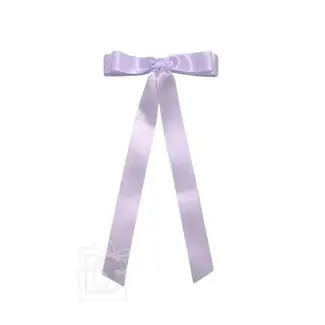 Beyond Creations 7/8" Satin Layered Tail Bow On Alligator Clip - Light Orchid