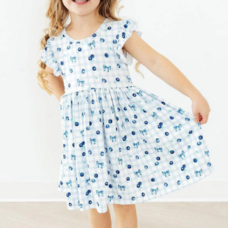 Mila & Rose Berry Cute Flutter Sleeve Twirl Dress