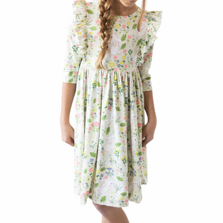 Mila & Rose No Bunny Like You 3/4 Sleeve Ruffle Twirl Dress