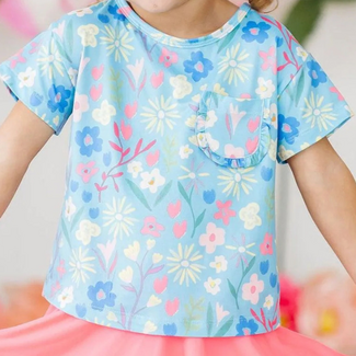 Mila & Rose Springtime Splendor Ruffle Pocket Tee