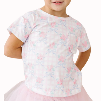 Mila & Rose Ribbons & Roses Ruffle Pocket Tee
