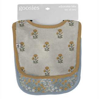 Goosies Bib Set | Marigold + Blue Meadow