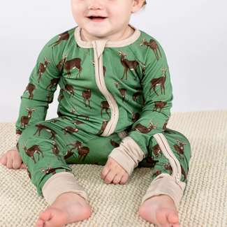 Goosies Convertible Two-Way Zip Romper | Deer
