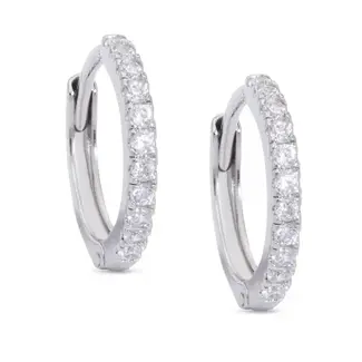 Lily Nily CZ Hinged Hoop Earrings | White