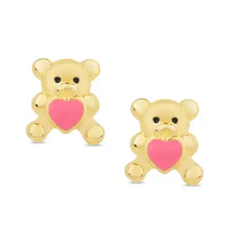 Lily Nily Heart Teddy Bear Stud Earrings