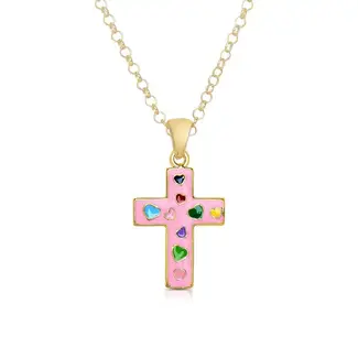 Lily Nily Cross Pendant Necklace | Pink