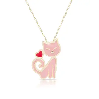 Lily Nily Cat Pendant Necklace| Pink