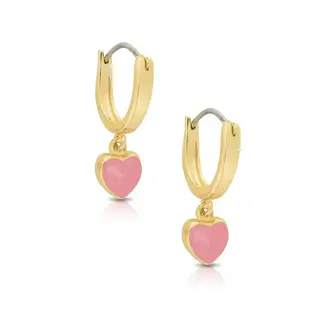 Lily Nily Heart Drop Earrings | Pink