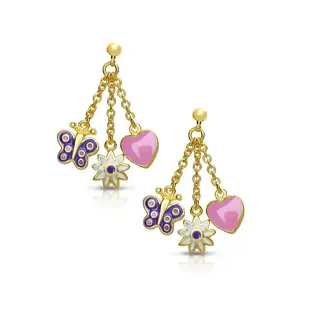 Lily Nily Butterfly, Flower, & Heart Drop Earrings