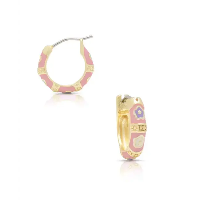 Lily Nily Flower Hoop Earrings | Pink