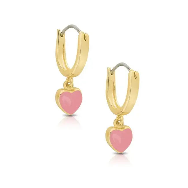 Lily Nily Heart Drop Earrings | Pink