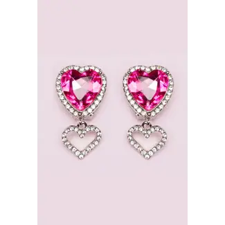 Great Pretenders Heart Jewel Clip On Earrings