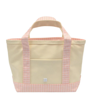 TRVL Design Mini Tote Coated Canvas | Natural with Gingham Taffy Trim