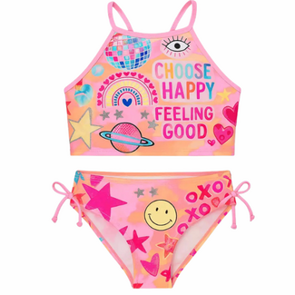 Limeapple Wren Printed Cropped Tankini Swimsuit