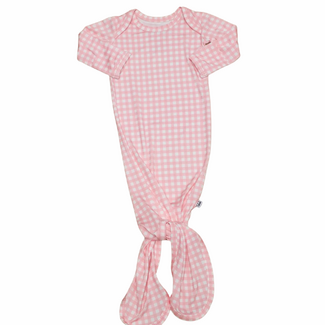 Goosies Knotted Gown | Gingham in Cottage Pink | 0-3M