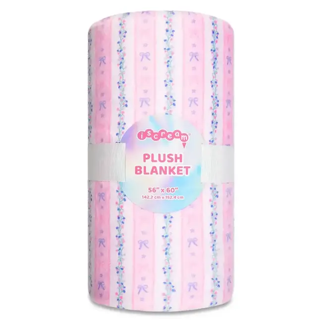 iScream Floral Stripes Plush Blanket
