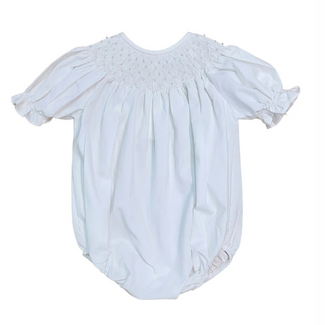 Sweet Dreams Catherine Pearl Smocked White Bubble