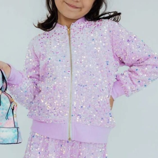 Mila & Rose Lilac Velvet Sequin Jacket