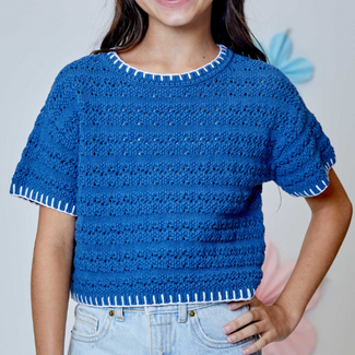 Design History Denim Crochet Top