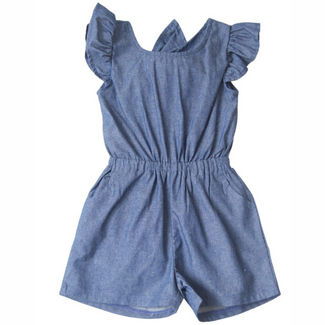 Emma Jean Denim Tie Romper
