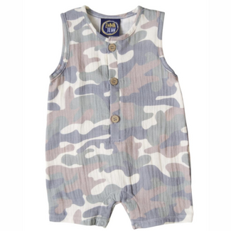 Emma Jean Camo Boys Romper | 6M