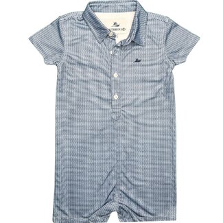 Southbound Performance Romper | Blue Fog Gingham
